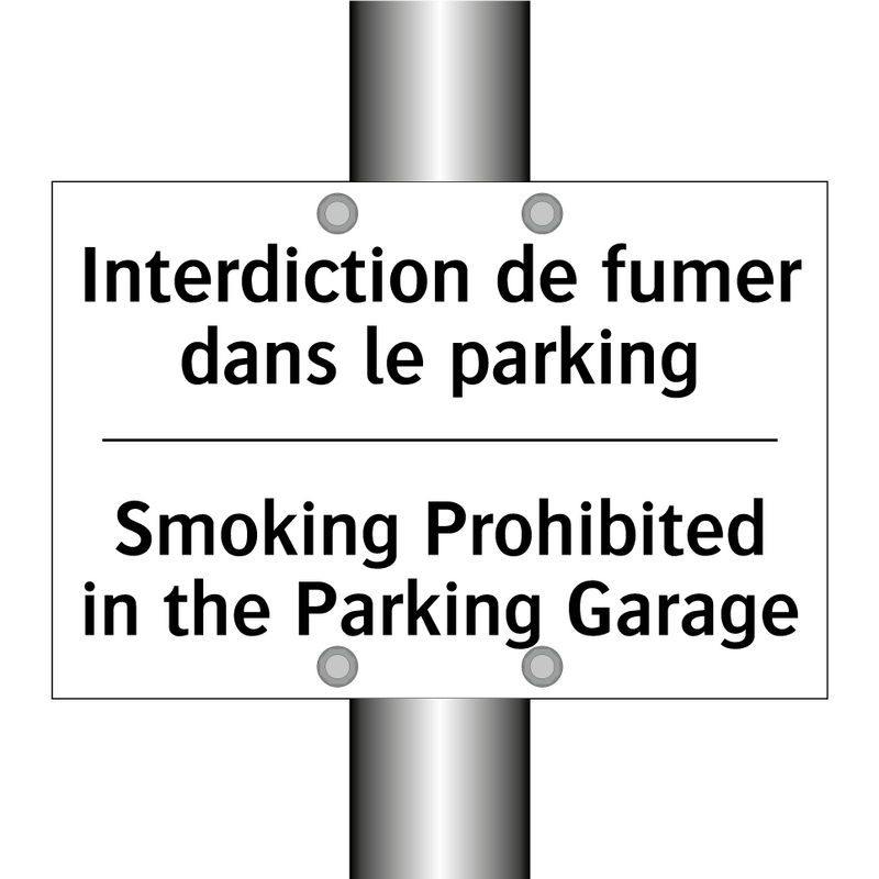 Interdiction de fumer dans le  /.../ - Smoking Prohibited in the Parking  /.../