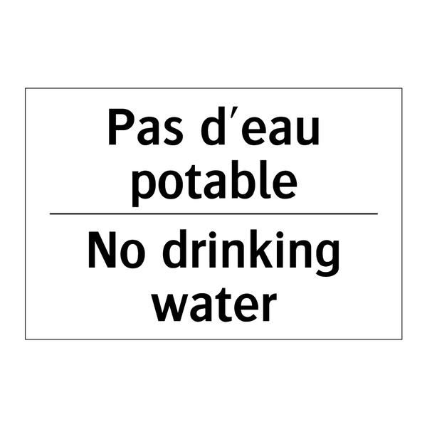 Pas d'eau potable - No drinking water
