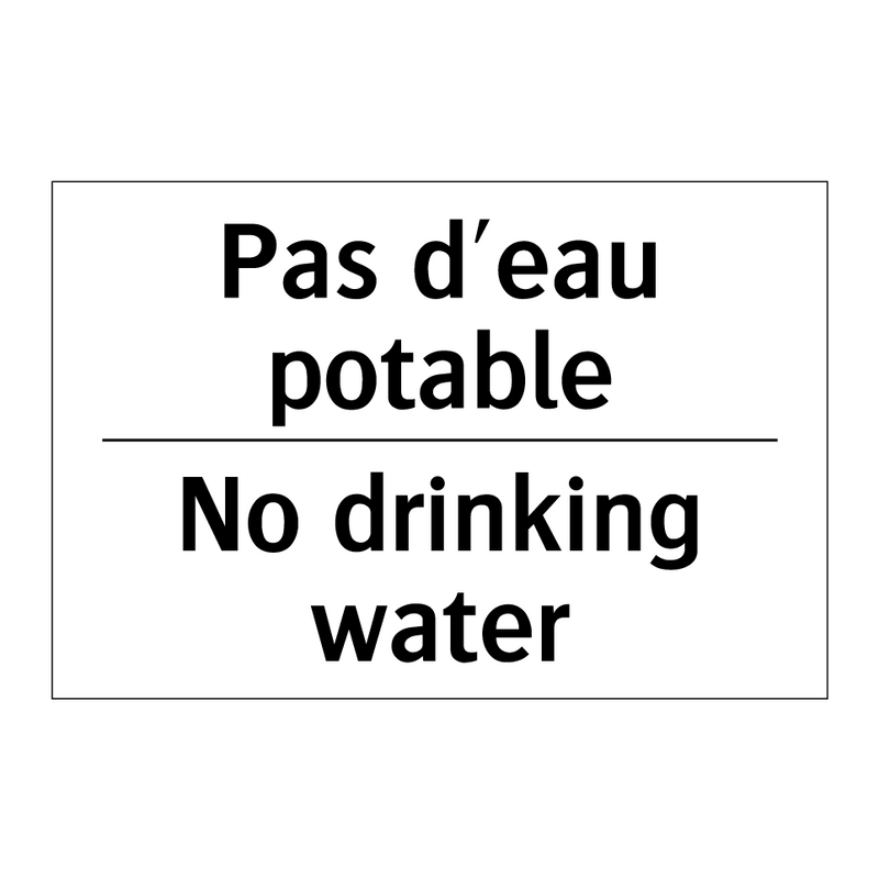 Pas d'eau potable - No drinking water