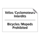 Vélos/Cyclomoteurs Interdits - Bicycles/Mopeds Prohibited
