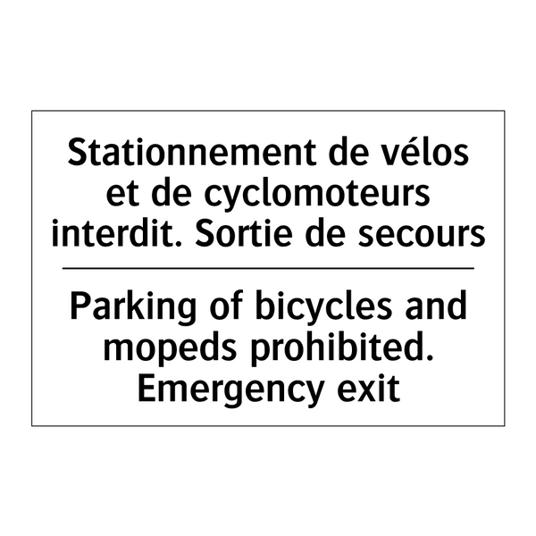 Stationnement de vélos et de cyclomoteurs  /.../ - Parking of bicycles and mopeds  /.../