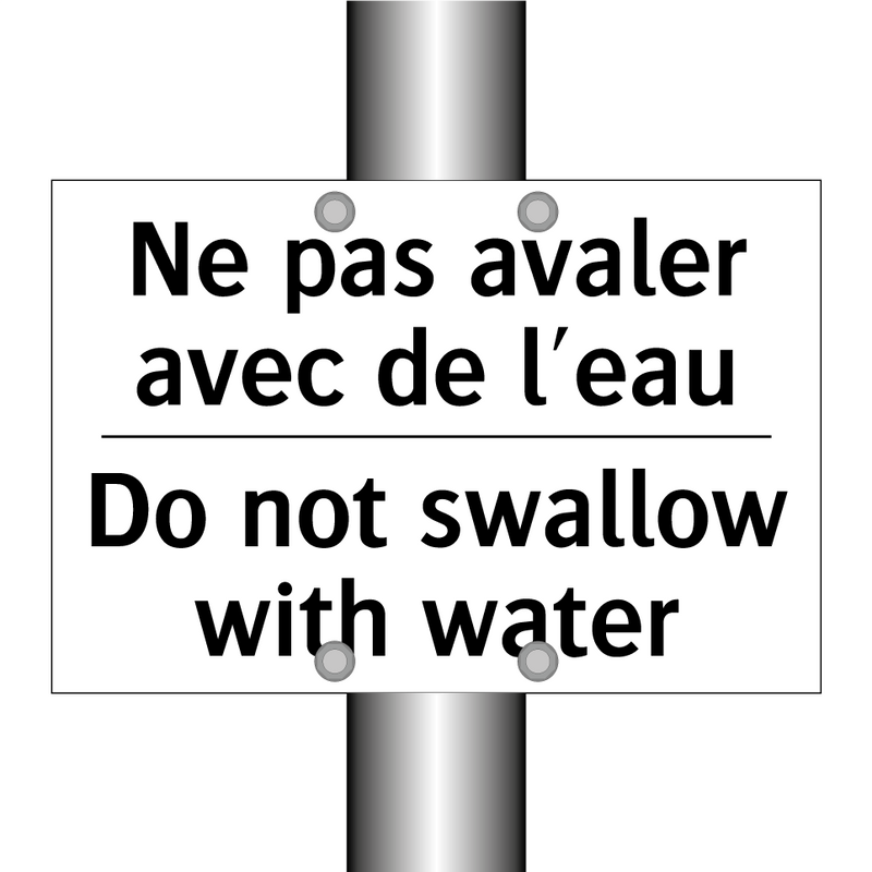 Ne pas avaler avec de l'eau - Do not swallow with water