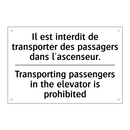 Il est interdit de transporter  /.../ - Transporting passengers in the  /.../