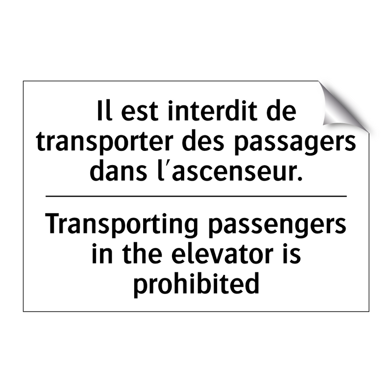 Il est interdit de transporter  /.../ - Transporting passengers in the  /.../