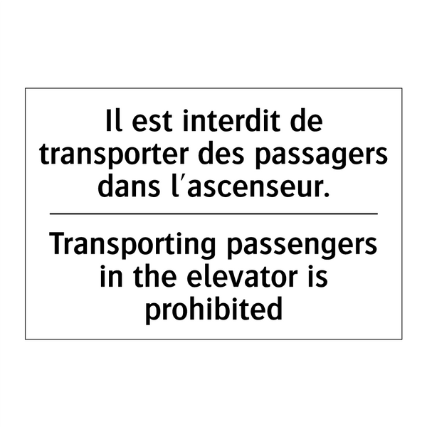 Il est interdit de transporter  /.../ - Transporting passengers in the  /.../
