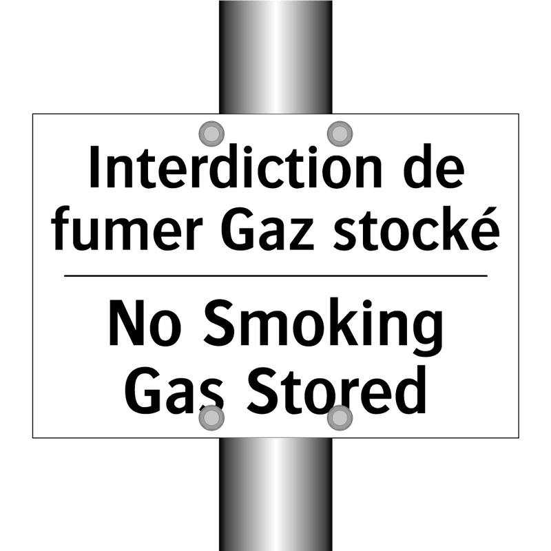 Interdiction de fumer Gaz stocké /.../ - No Smoking Gas Stored