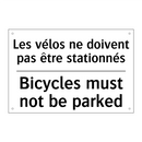 Les vélos ne doivent pas être  /.../ - Bicycles must not be parked