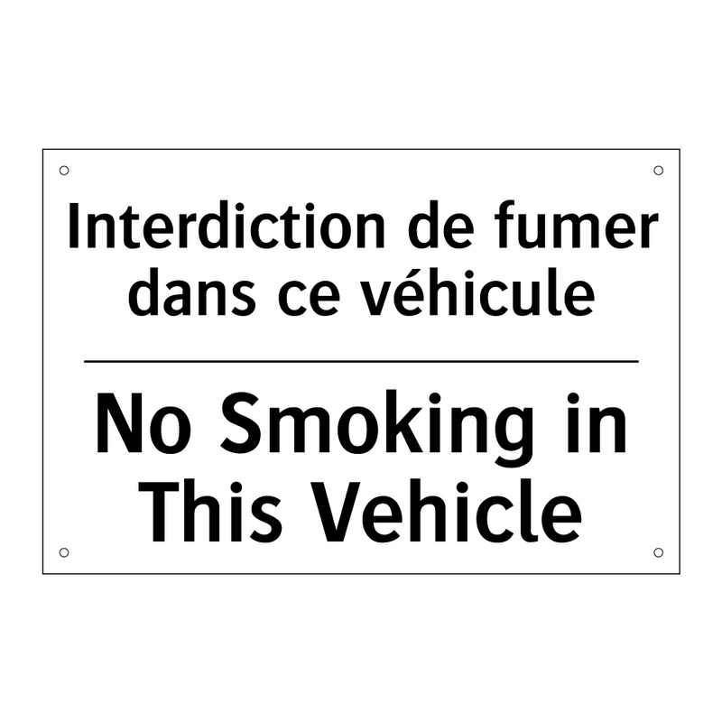 Interdiction de fumer dans ce  /.../ - No Smoking in This Vehicle