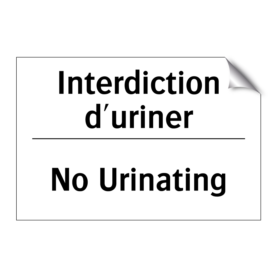 Interdiction d'uriner - No Urinating