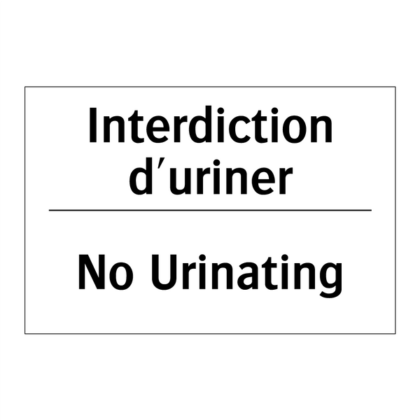 Interdiction d'uriner - No Urinating