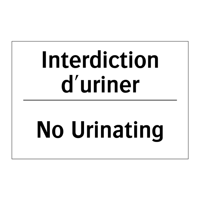 Interdiction d'uriner - No Urinating