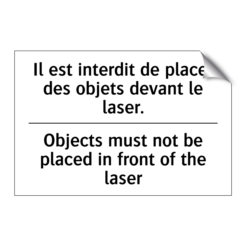 Il est interdit de placer des  /.../ - Objects must not be placed in  /.../