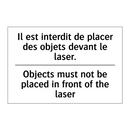 Il est interdit de placer des  /.../ - Objects must not be placed in  /.../