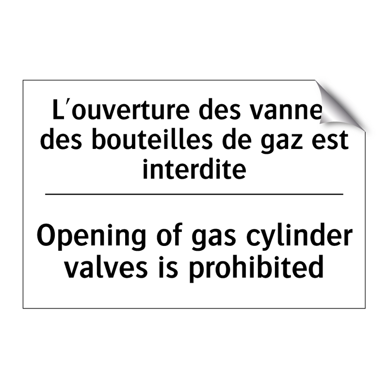 L'ouverture des vannes des bouteilles  /.../ - Opening of gas cylinder valves  /.../