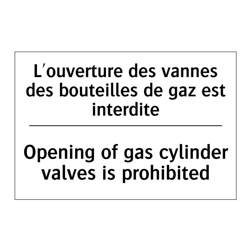 L'ouverture des vannes des bouteilles  /.../ - Opening of gas cylinder valves  /.../