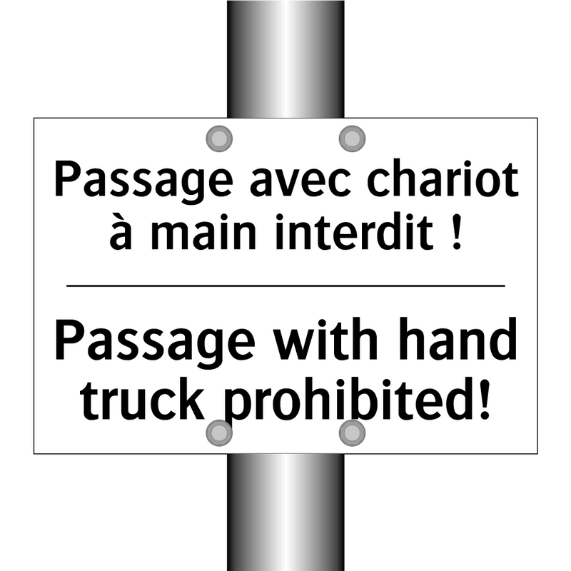 Passage avec chariot à main interdit  /.../ - Passage with hand truck prohibited! /.../