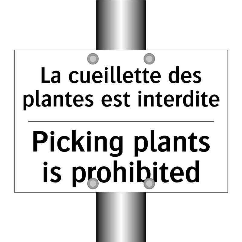 La cueillette des plantes est  /.../ - Picking plants is prohibited
