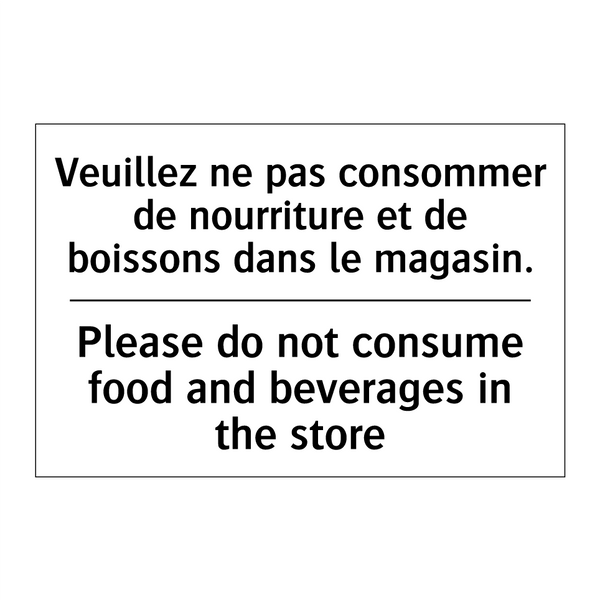 Veuillez ne pas consommer de nourriture  /.../ - Please do not consume food and  /.../