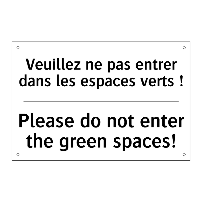 Veuillez ne pas entrer dans les  /.../ - Please do not enter the green  /.../