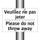 Veuillez ne pas jeter - Please do not throw away