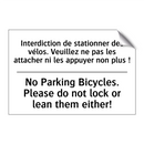 Interdiction de stationner des  /.../ - No Parking Bicycles. Please do  /.../