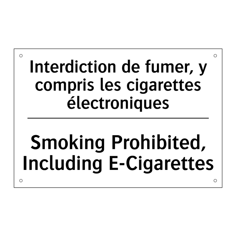 Interdiction de fumer, y compris  /.../ - Smoking Prohibited, Including  /.../
