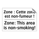 Zone : Cette zone est non-fumeur  /.../ - Zone: This area is non-smoking! /.../