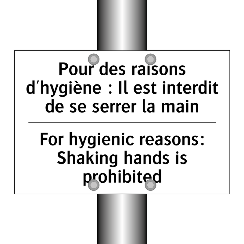 Pour des raisons d'hygiène : Il  /.../ - For hygienic reasons: Shaking  /.../