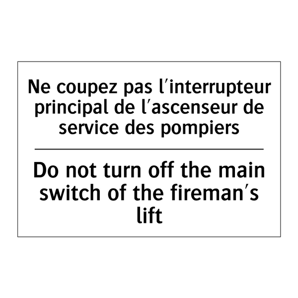 Ne coupez pas l'interrupteur principal  /.../ - Do not turn off the main switch  /.../