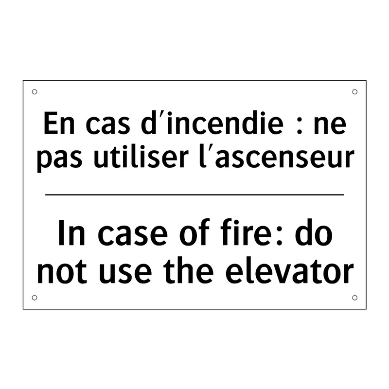 En cas d'incendie : ne pas utiliser  /.../ - In case of fire: do not use the  /.../