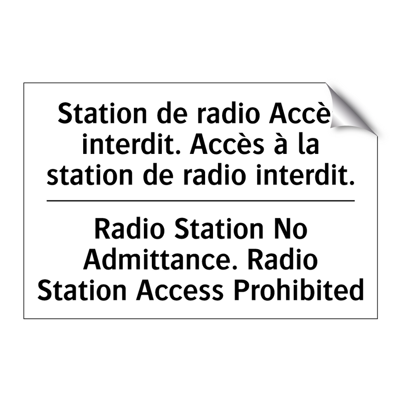 Station de radio Accès interdit.  /.../ - Radio Station No Admittance. Radio  /.../