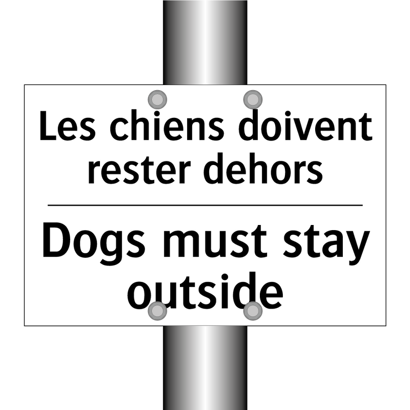 Les chiens doivent rester dehors /.../ - Dogs must stay outside