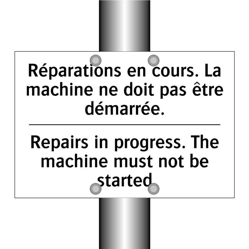 Réparations en cours. La machine  /.../ - Repairs in progress. The machine  /.../