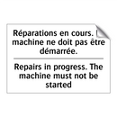 Réparations en cours. La machine  /.../ - Repairs in progress. The machine  /.../