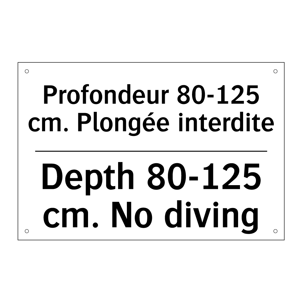 Profondeur 80-125 cm. Plongée  /.../ - Depth 80-125 cm. No diving