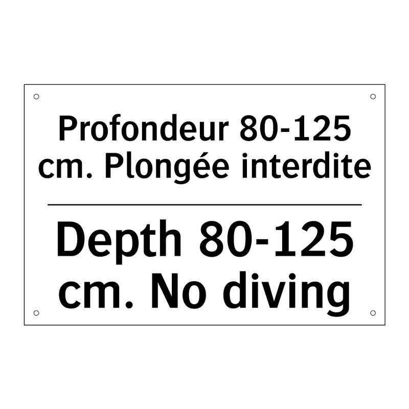 Profondeur 80-125 cm. Plongée  /.../ - Depth 80-125 cm. No diving