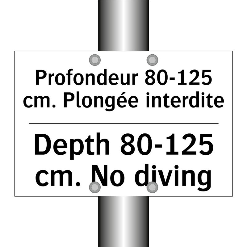 Profondeur 80-125 cm. Plongée  /.../ - Depth 80-125 cm. No diving