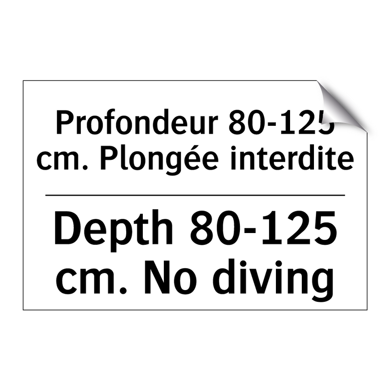 Profondeur 80-125 cm. Plongée  /.../ - Depth 80-125 cm. No diving