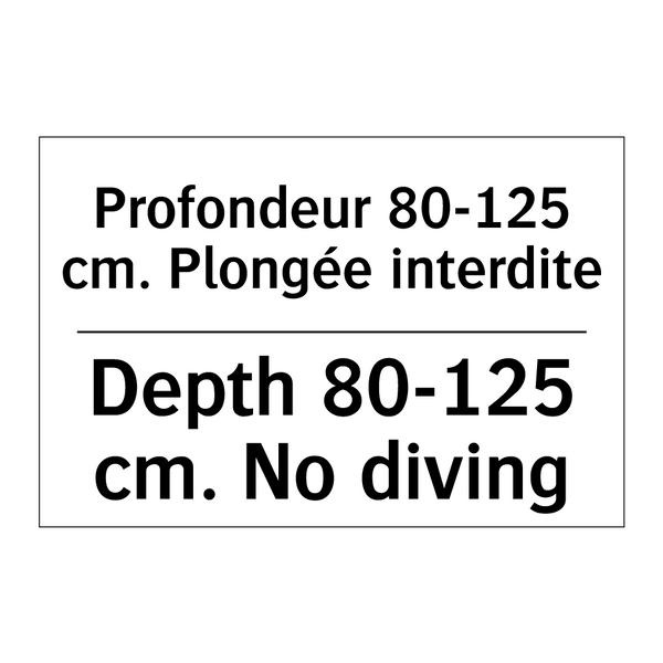 Profondeur 80-125 cm. Plongée  /.../ - Depth 80-125 cm. No diving