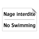 Nage interdite - No Swimming