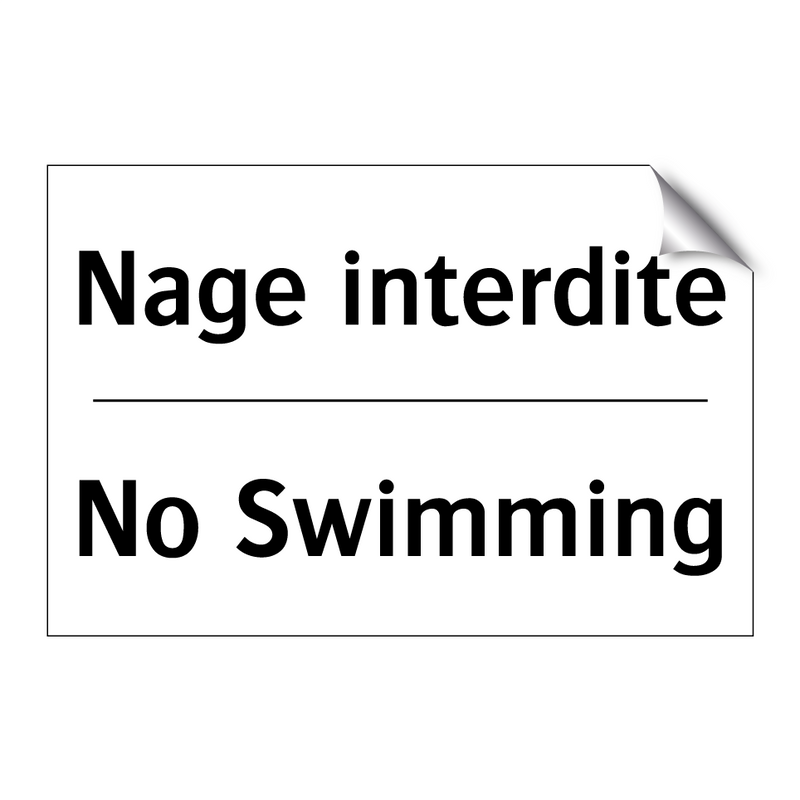 Nage interdite - No Swimming