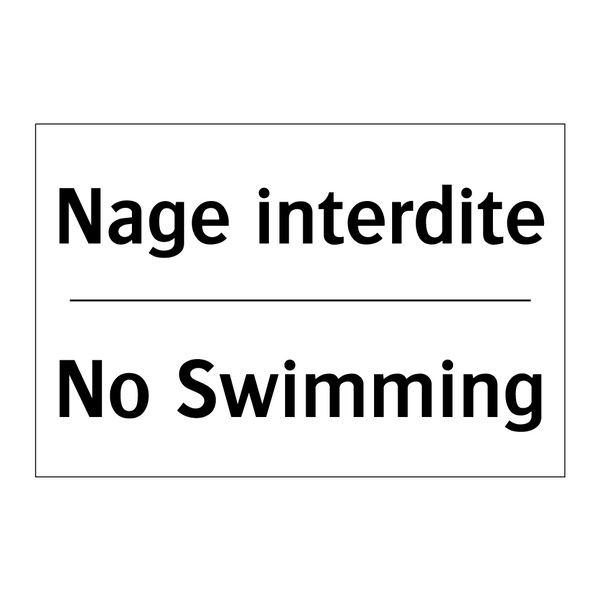 Nage interdite - No Swimming