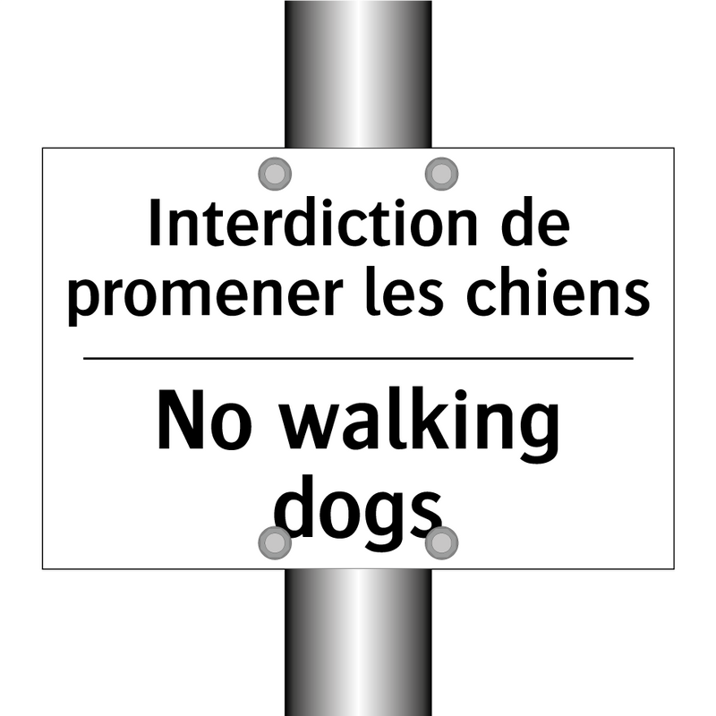 Interdiction de promener les chiens /.../ - No walking dogs