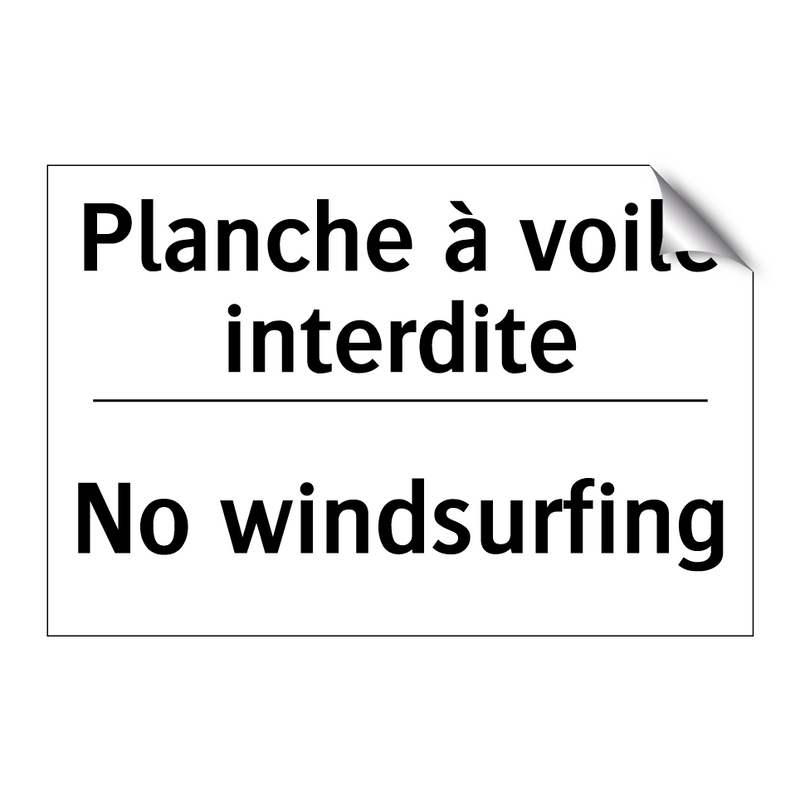 Planche à voile interdite - No windsurfing