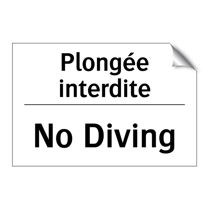Plongée interdite - No Diving