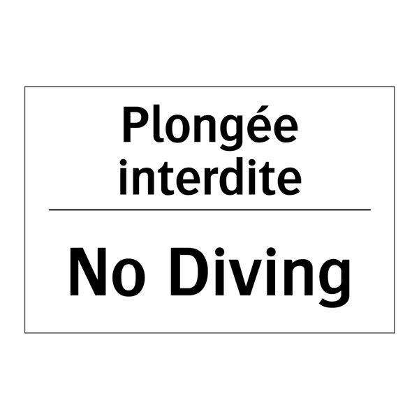 Plongée interdite - No Diving