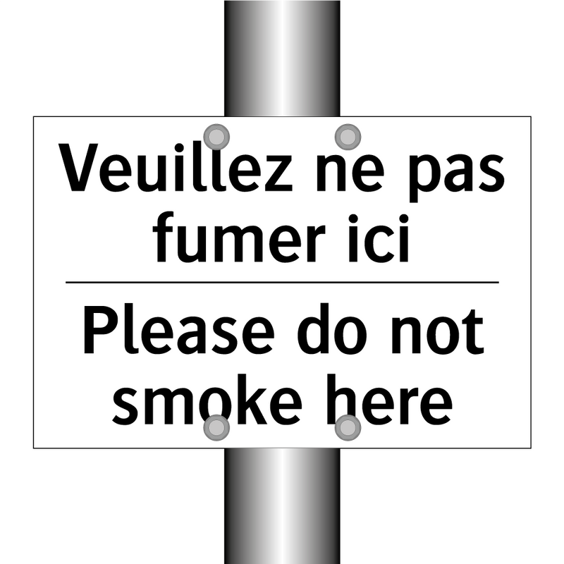 Veuillez ne pas fumer ici - Please do not smoke here