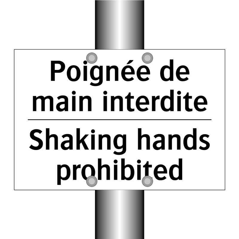 Poignée de main interdite - Shaking hands prohibited
