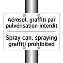 Aérosol, graffiti par pulvérisation  /.../ - Spray can, spraying graffiti prohibited /.../