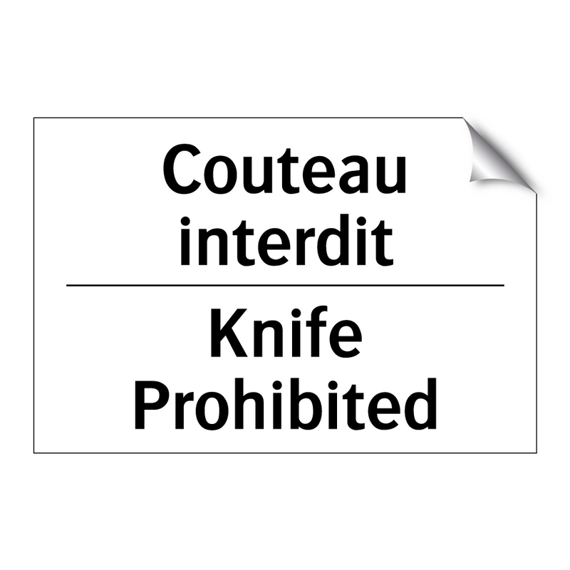 Couteau interdit - Knife Prohibited